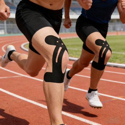Precut Kinesiology Tape for Knees, 20 Pcs Sport Tape- Knee Support & Stability, Knee Pain Relief Athletic Tape - Waterproof & Elastic, Breathable Hypoallergenic Latex-Free Tape Professional Cotton Knee Tape