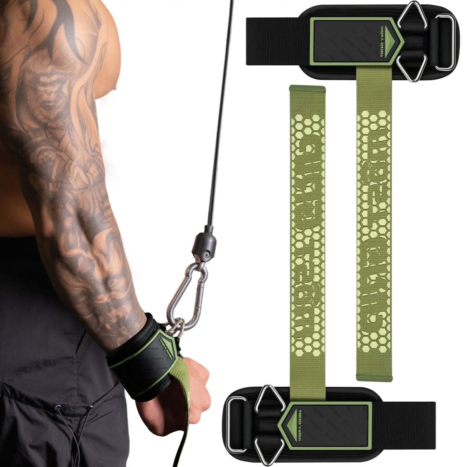 D-Ring Lifting Straps for Deadlift, Weightlifting Wrist Support Grips, 2-In-1 Straps with Metal D-Ring, Gym Bodybuilding Accessories