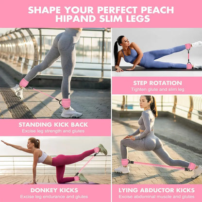 Adjustable Ankle Strap Resistance Band for Home Workout, Elastic Training Band for Legs & Glutes, Fitness Accessory Summervibes