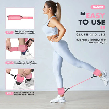 Adjustable Ankle Strap Resistance Band for Home Workout, Elastic Training Band for Legs & Glutes, Fitness Accessory Summervibes
