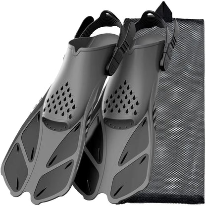 Adjustable Snorkel Fins for Adults and Teens Soft Silicone Diving Fins Comfortable Breathable Swim Fins for Snorkeling Diving