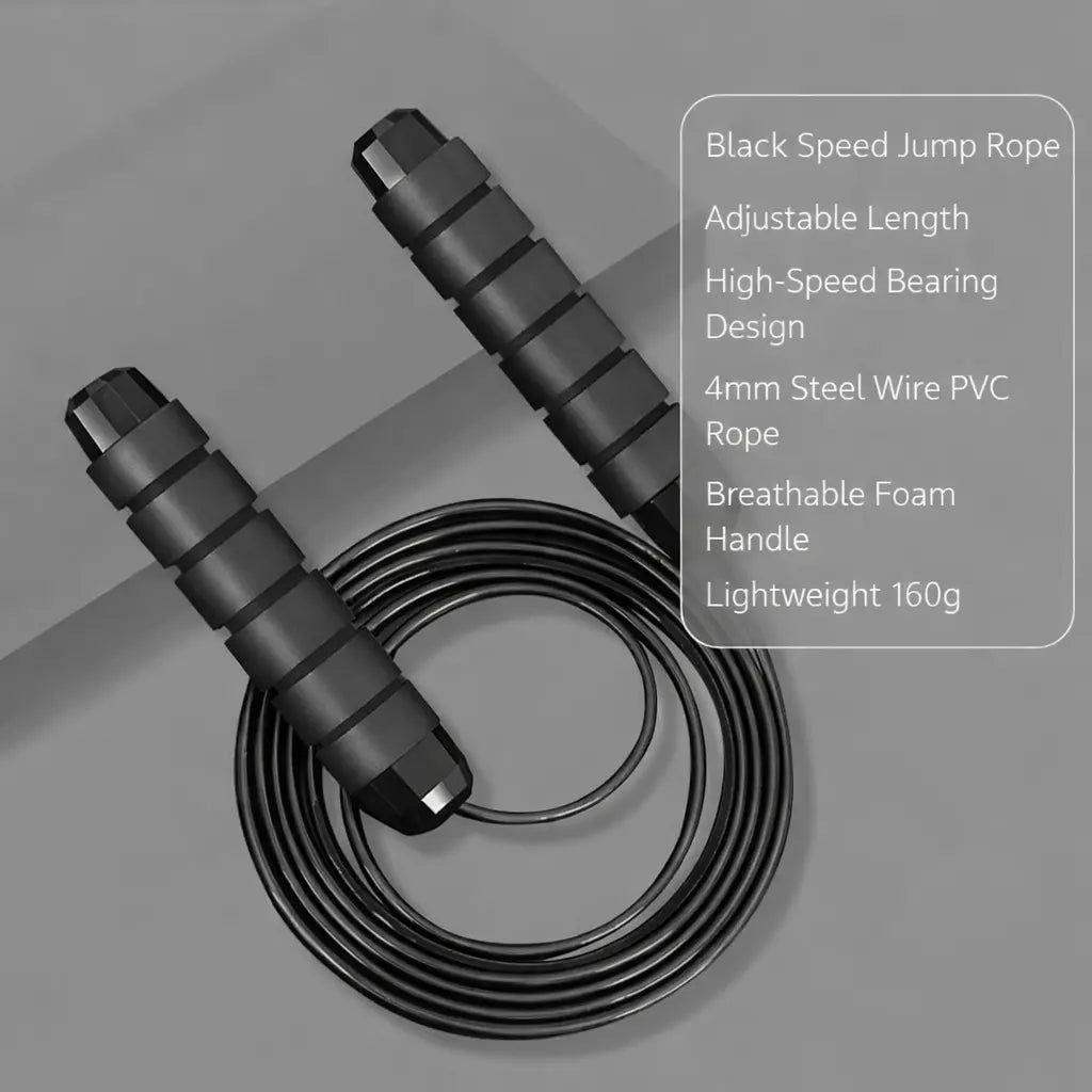 Adjustable Steel Wire Skipping Rope with 3M Adjustable Ropes, Unisex Lightweight Design, Non-Slip Foam Handles, High-Speed Ball Bearings, for Home Gym Fitness Training & Outdoor Fun