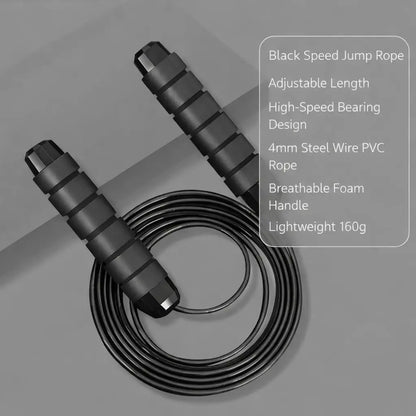 Adjustable Steel Wire Skipping Rope with 3M Adjustable Ropes, Unisex Lightweight Design, Non-Slip Foam Handles, High-Speed Ball Bearings, for Home Gym Fitness Training & Outdoor Fun