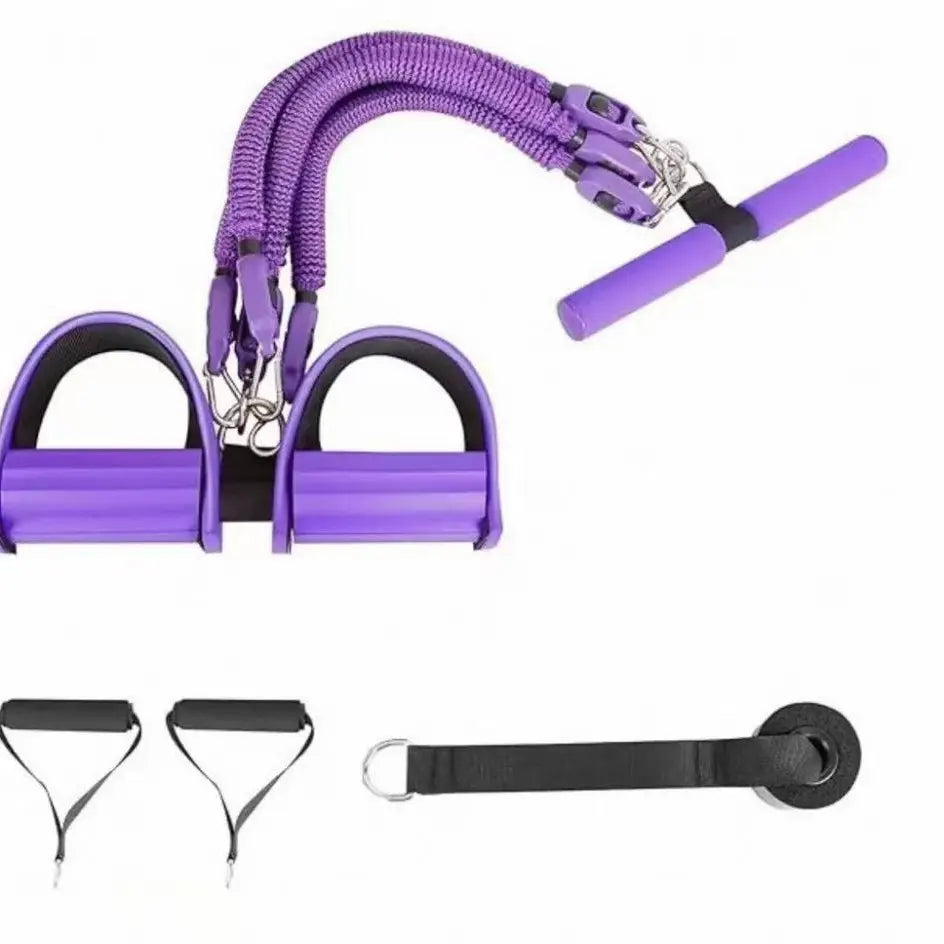 Pedal Resistance Bands with Handles Addwin L10 Multifunctional Full-Body Workout Kit for Home Fitness, Portable Exercise Bands with Handles & Ankle Straps,Adjustable Resistance,Exercise Sit-Ups, Yoga, Abdominal Training