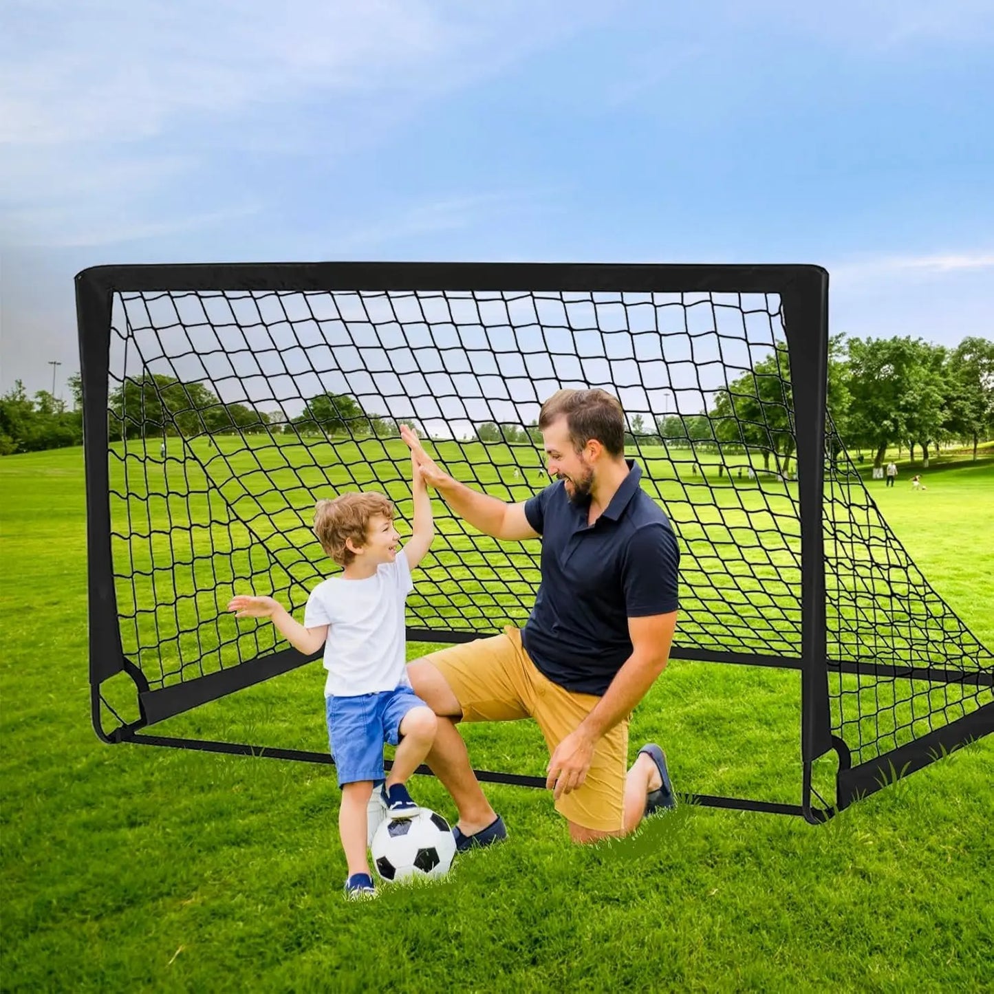 Soccer Goals for Backyard, 2 of 6 X 4 Ft Soccer Goal Set Soccer Net with 10 Soccer Cones, Agility Ladder & Carry Bag, Portable Soccer Equipment.