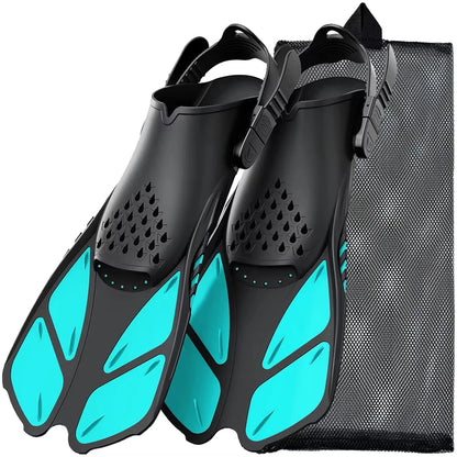 Adjustable Snorkel Fins for Adults and Teens Soft Silicone Diving Fins Comfortable Breathable Swim Fins for Snorkeling Diving