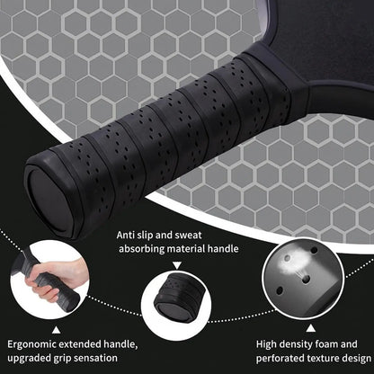 Tok Pickle T300 Carbon Fiber Pickleball Paddle Set - Includes 2 Wide Body Paddles with Large Sweet Spot, 4 Balls, and Carry Bag for Beginners and Family Players