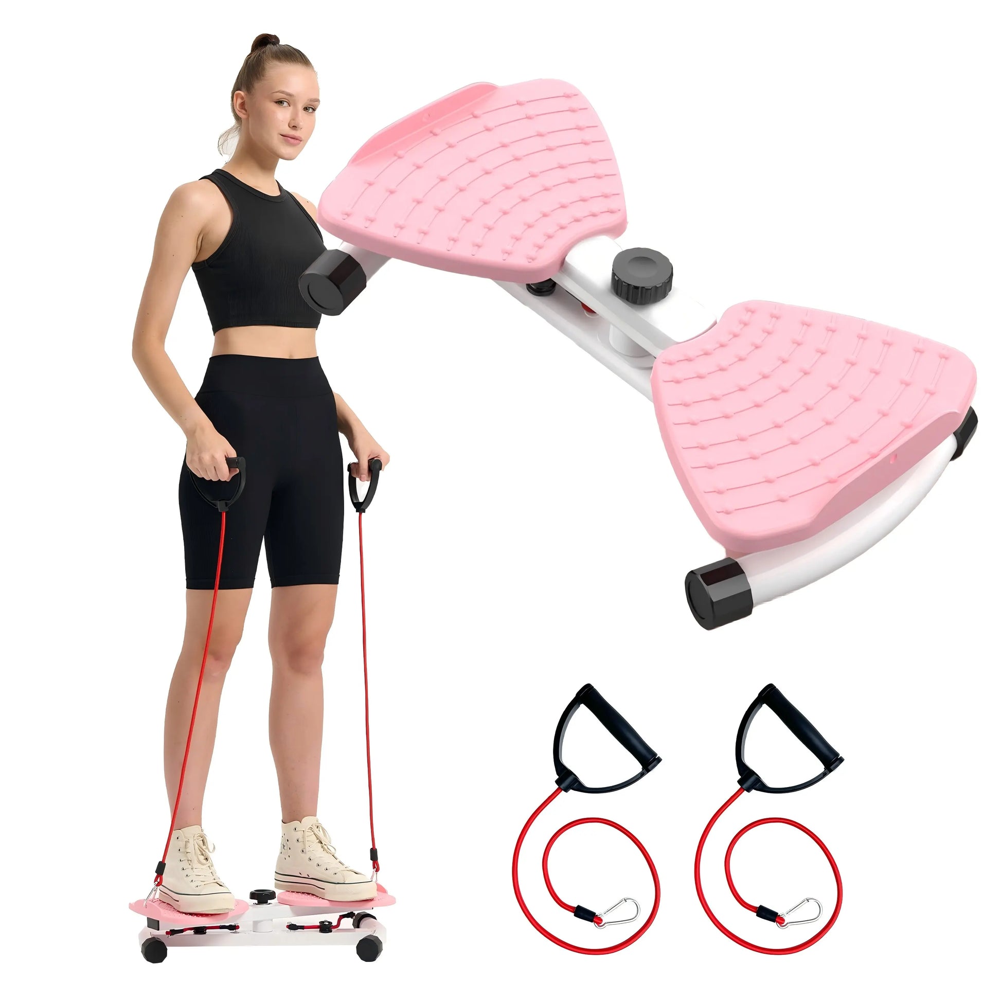Women'S Portable Ab Board Waist Twist Machine, Core Workout Toner Exercise Equipment with Non-Slip Surface & Anti-Skid Base for Aerobic Training, 22X5X13In
