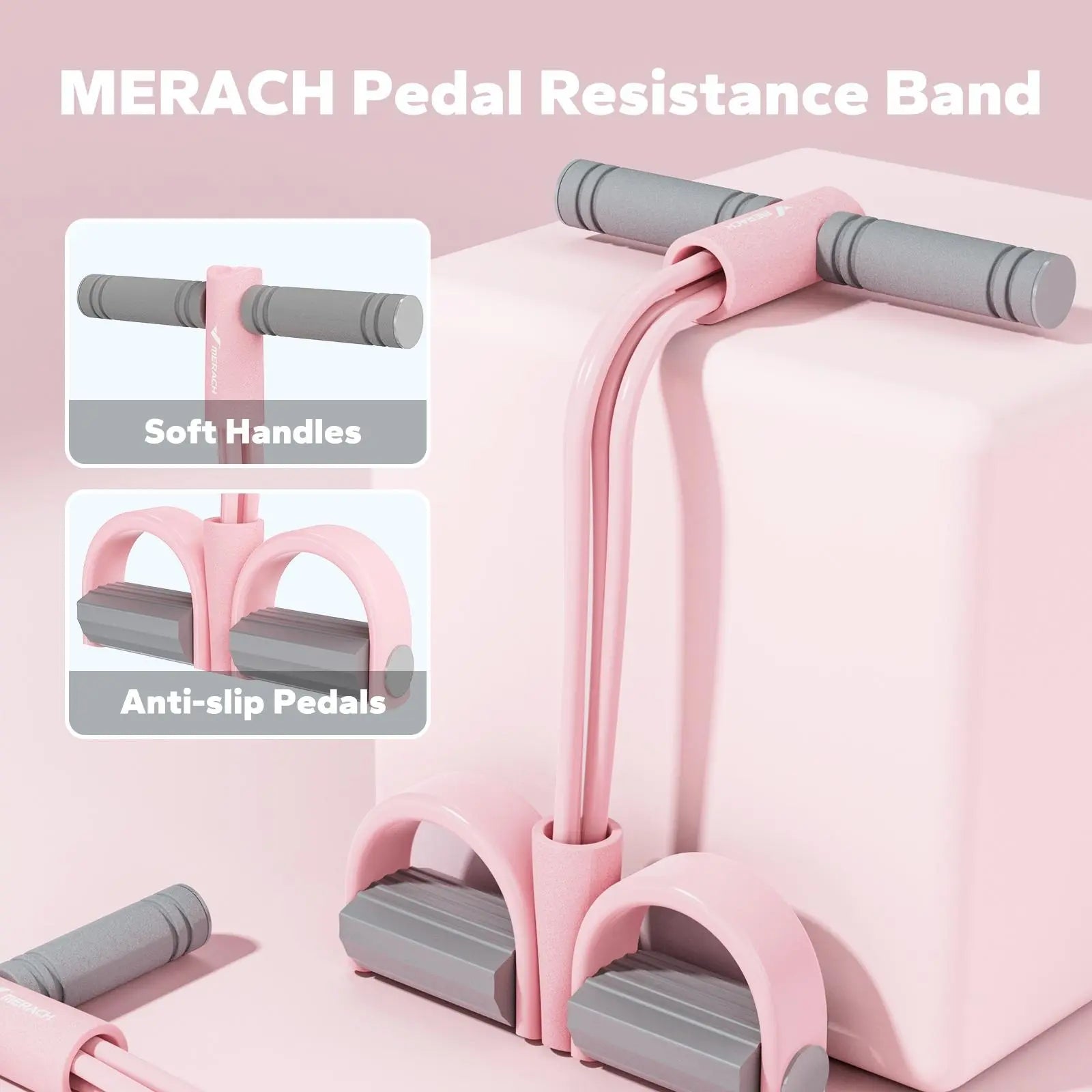 Merach Multifunction Pedal Resistance Band, Elastic Pull Rope Fitness, Full-Body Workout at Home Gym, Exercise Sit-Up, Yoga, Abdominal Training Summervibes