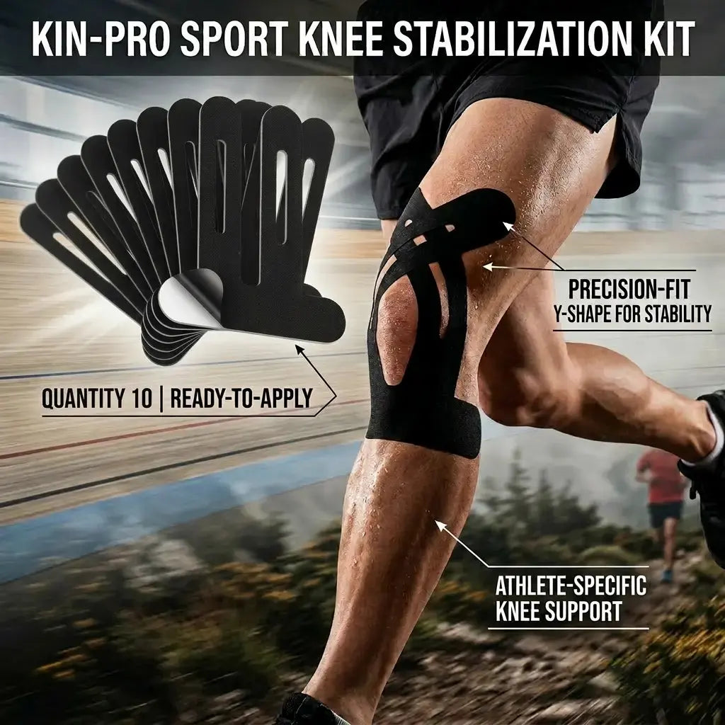 Precut Kinesiology Tape for Knees, 20 Pcs Sport Tape- Knee Support & Stability, Knee Pain Relief Athletic Tape - Waterproof & Elastic, Breathable Hypoallergenic Latex-Free Tape Professional Cotton Knee Tape