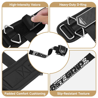 D-Ring Lifting Straps for Deadlift, Weightlifting Wrist Support Grips, 2-In-1 Straps with Metal D-Ring, Gym Bodybuilding Accessories