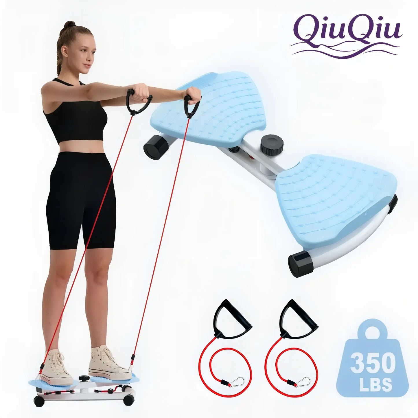 Women'S Portable Ab Board Waist Twist Machine, Core Workout Toner Exercise Equipment with Non-Slip Surface & Anti-Skid Base for Aerobic Training, 22X5X13In